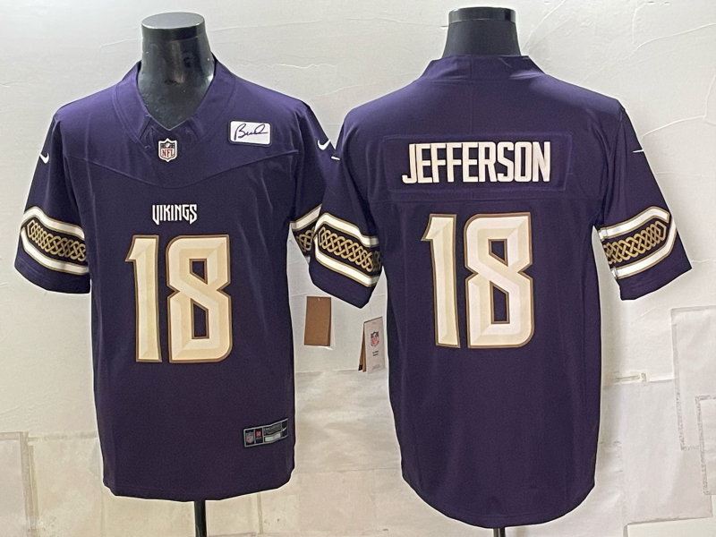 Men 2026 Minnesota Vikings #18 Jefferson purple Nike Limited NFL Jersey 0912001